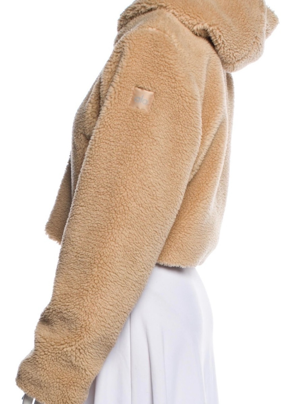 ALO Yoga Cropped Teddy Sherpa Jacket - Tan